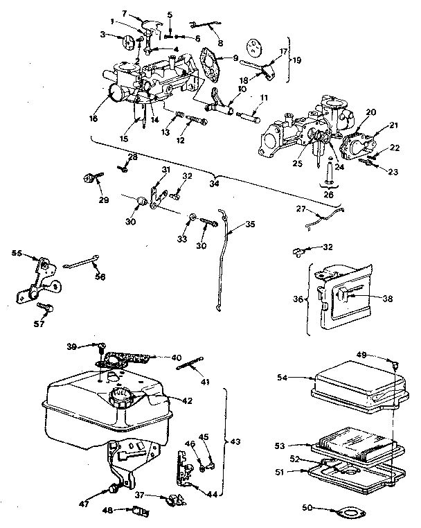 Carburetor Diagram and Parts List for 130200-130299 3129-01-3129-01 Briggs and Stratton Engine